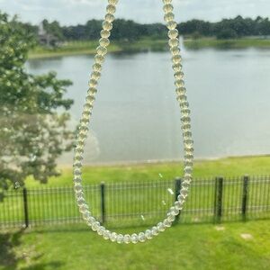 Opalescent Crystal Choker Necklace, Golden Aura, Neutral, Sparkly, Aura Effect